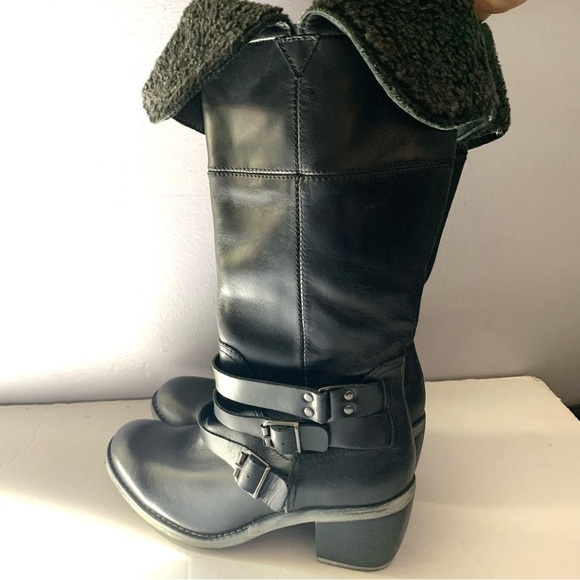 Hush Puppies Black Heeled Boots Ladies Size 6m - Picture 6 of 9